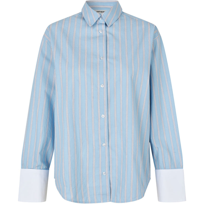 Oval Square Finesse Cuff Shirt SHIRTS 5036 Light Blue Stripe