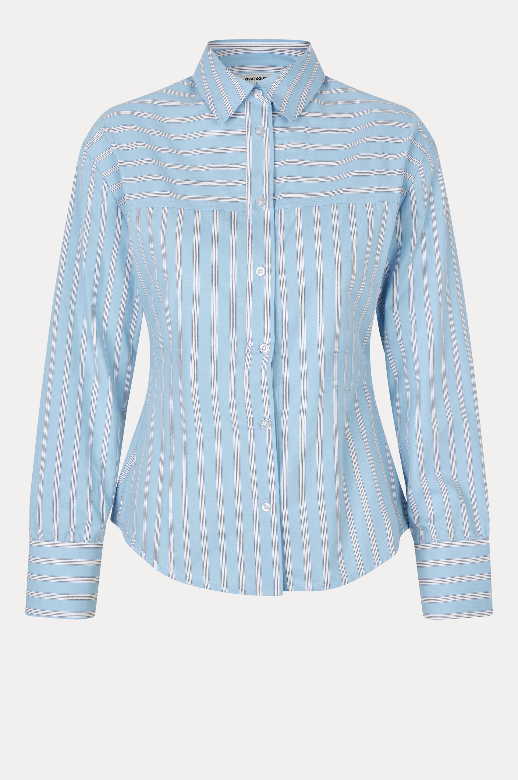 Oval Square Finesse Shirt SHIRTS 5036 Light Blue Stripe