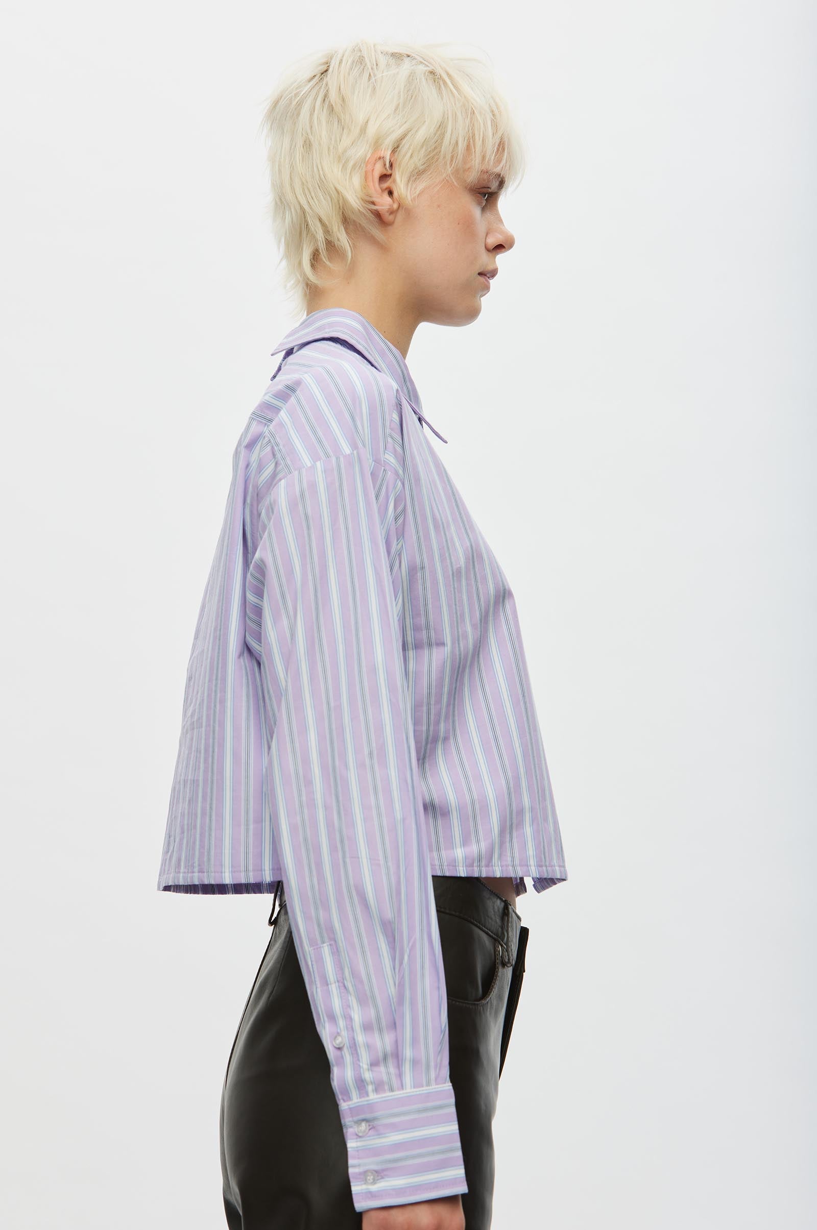 Oval Square Forever Cropped shirt SHIRTS 9054 Orchid Pinstripe