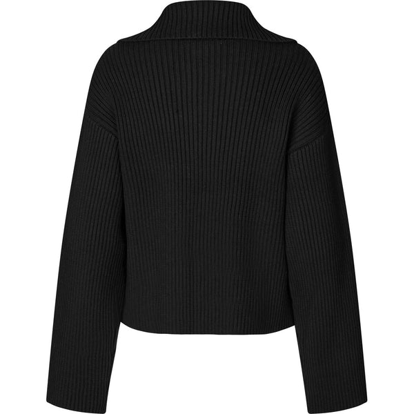 Oval Square Frost Half Zip Knit KNITS 8001 Black