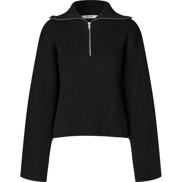 Oval Square Frost Half Zip Knit KNITS 8001 Black