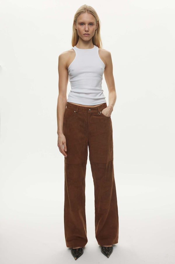 Oval Square Future Suede Trousers TROUSERS 6023 Pecan Brown
