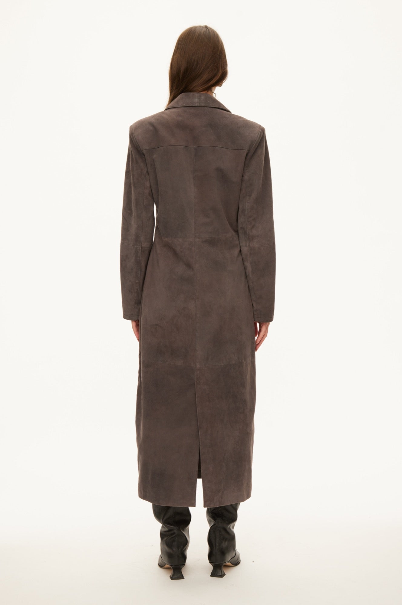 Oval Square Future suede coat COATS Dark Iron
