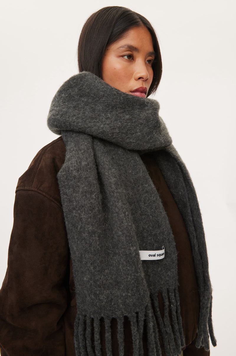 Oval Square Hero Scarf ACCESS 7004 Dark Grey Melange