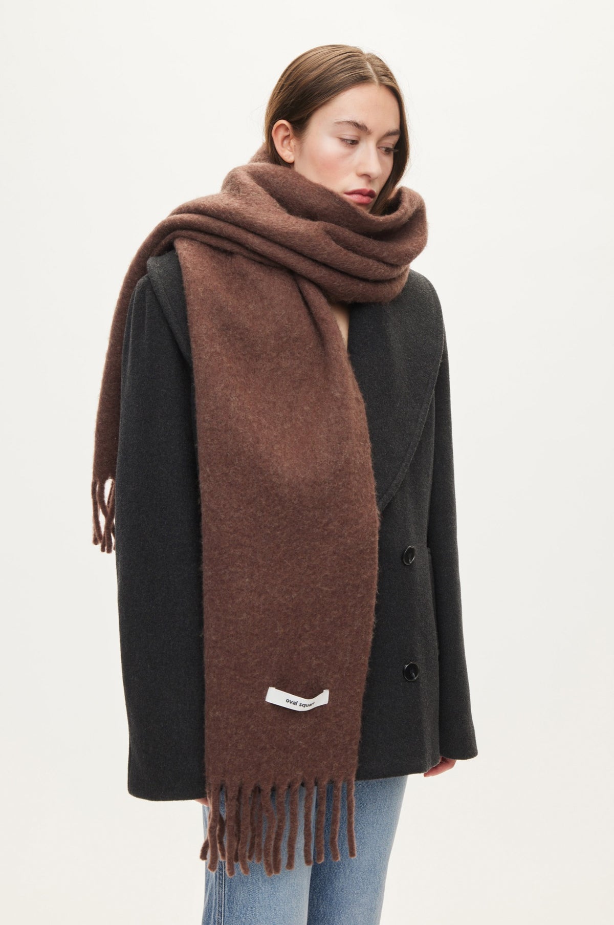 Oval Square Hero scarf ACCESS Brown