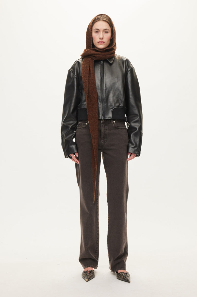 Oval Square Hood Scarf SCARFS Brown