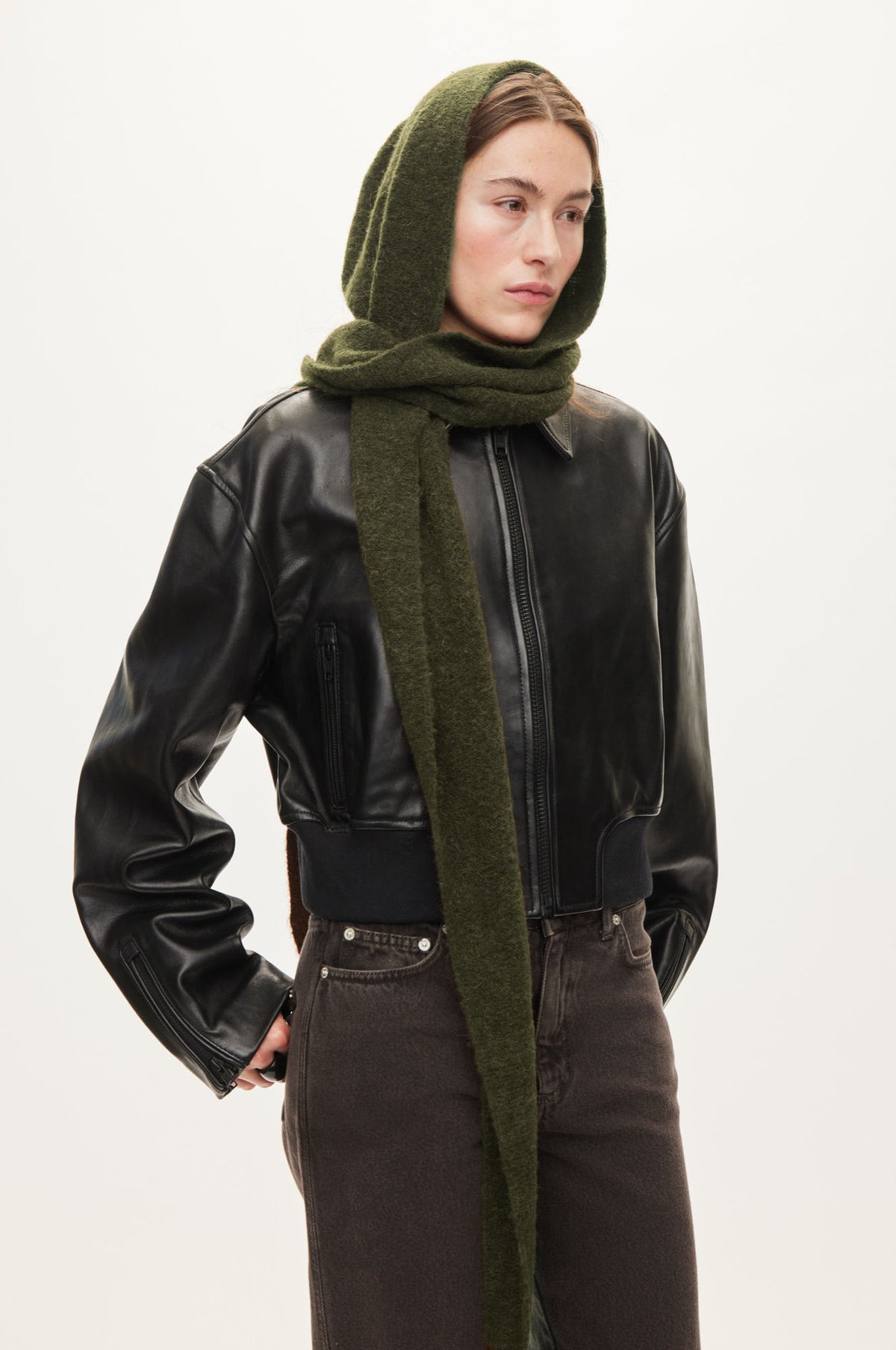 Oval Square Hood Scarf SCARFS Dark Army