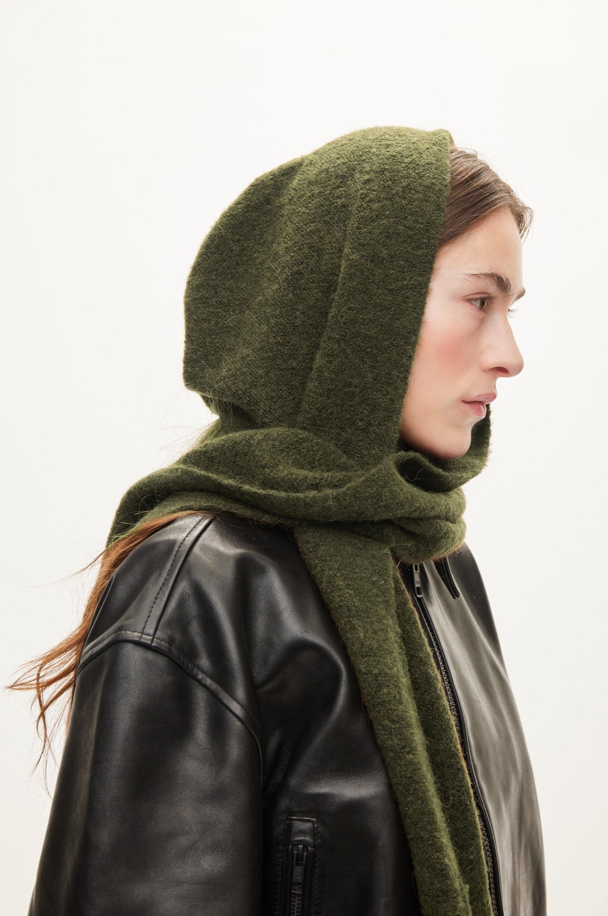 Oval Square Hood Scarf SCARFS Dark Army