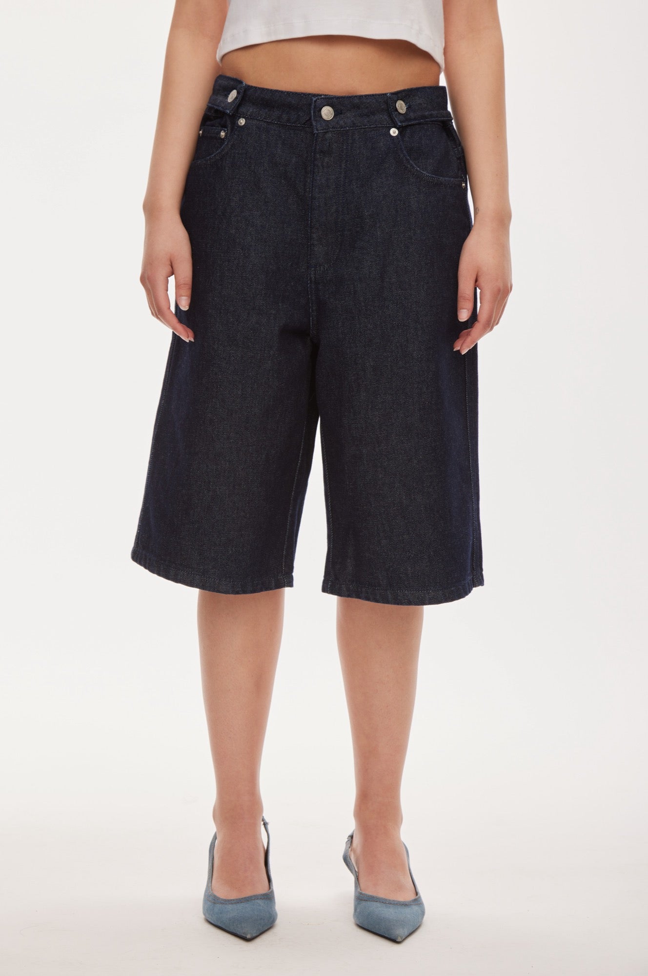 Oval Square Idol denim shorts SHORTS Raw dark blue