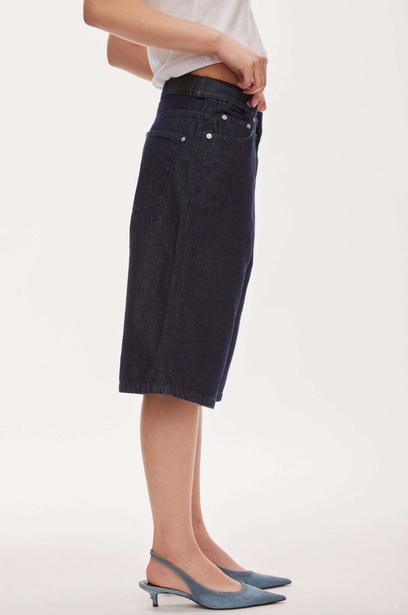 Oval Square Idol denim shorts SHORTS Raw dark blue