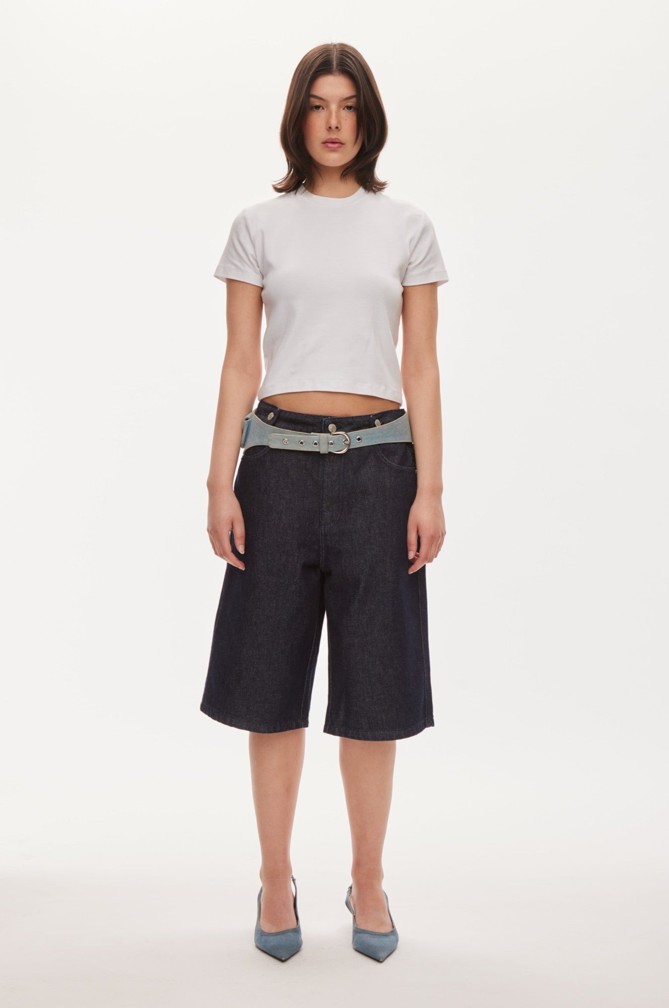 Oval Square Idol denim shorts SHORTS Raw dark blue
