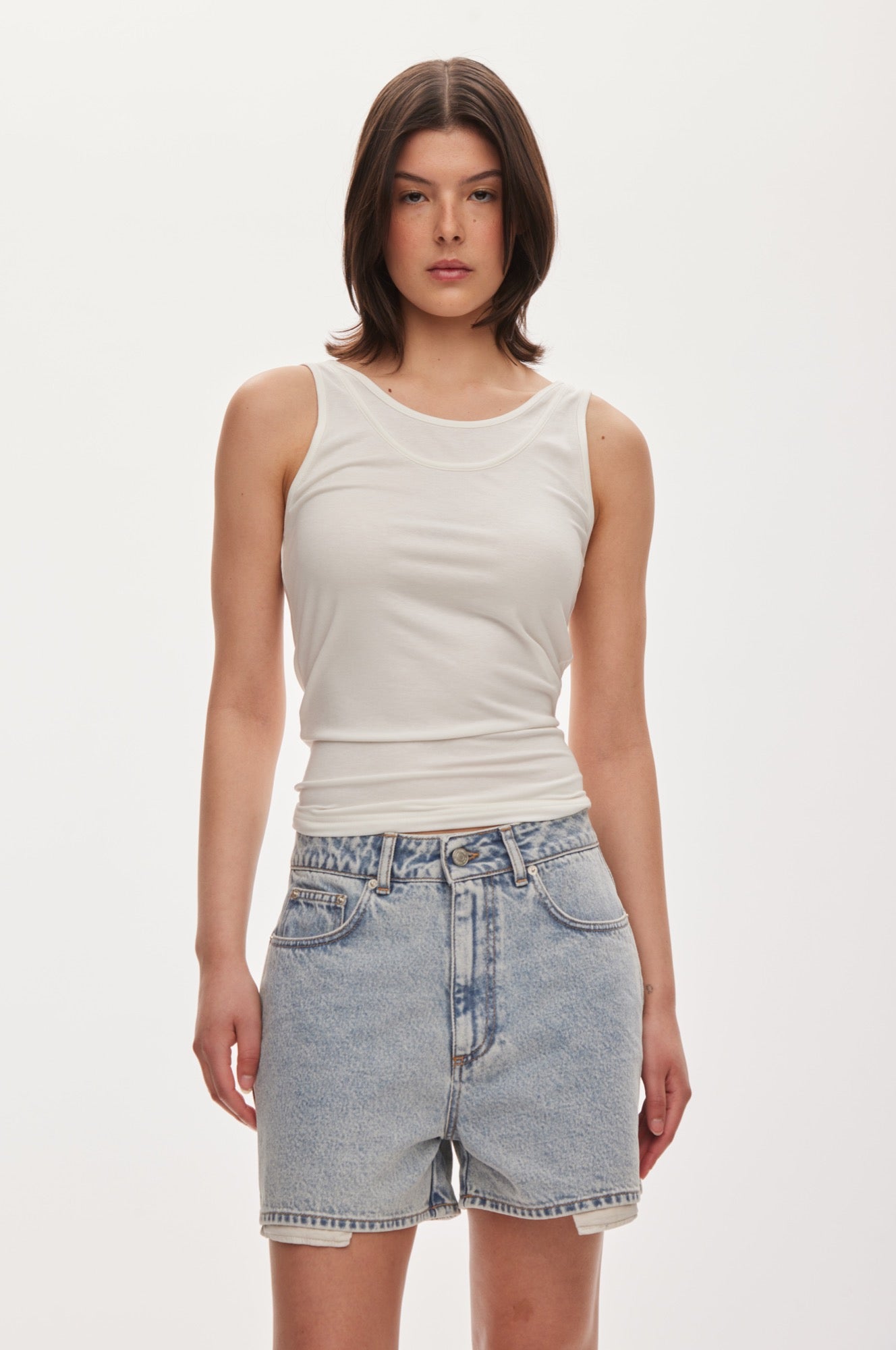 Oval Square Isla denim shorts SHORTS Light Blue wash