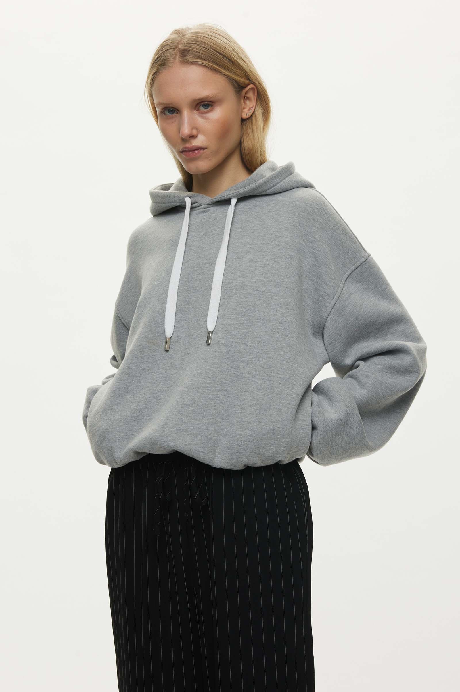 Oval Square Jamie Sweat Hood SWEATS 7002 Grey Mel