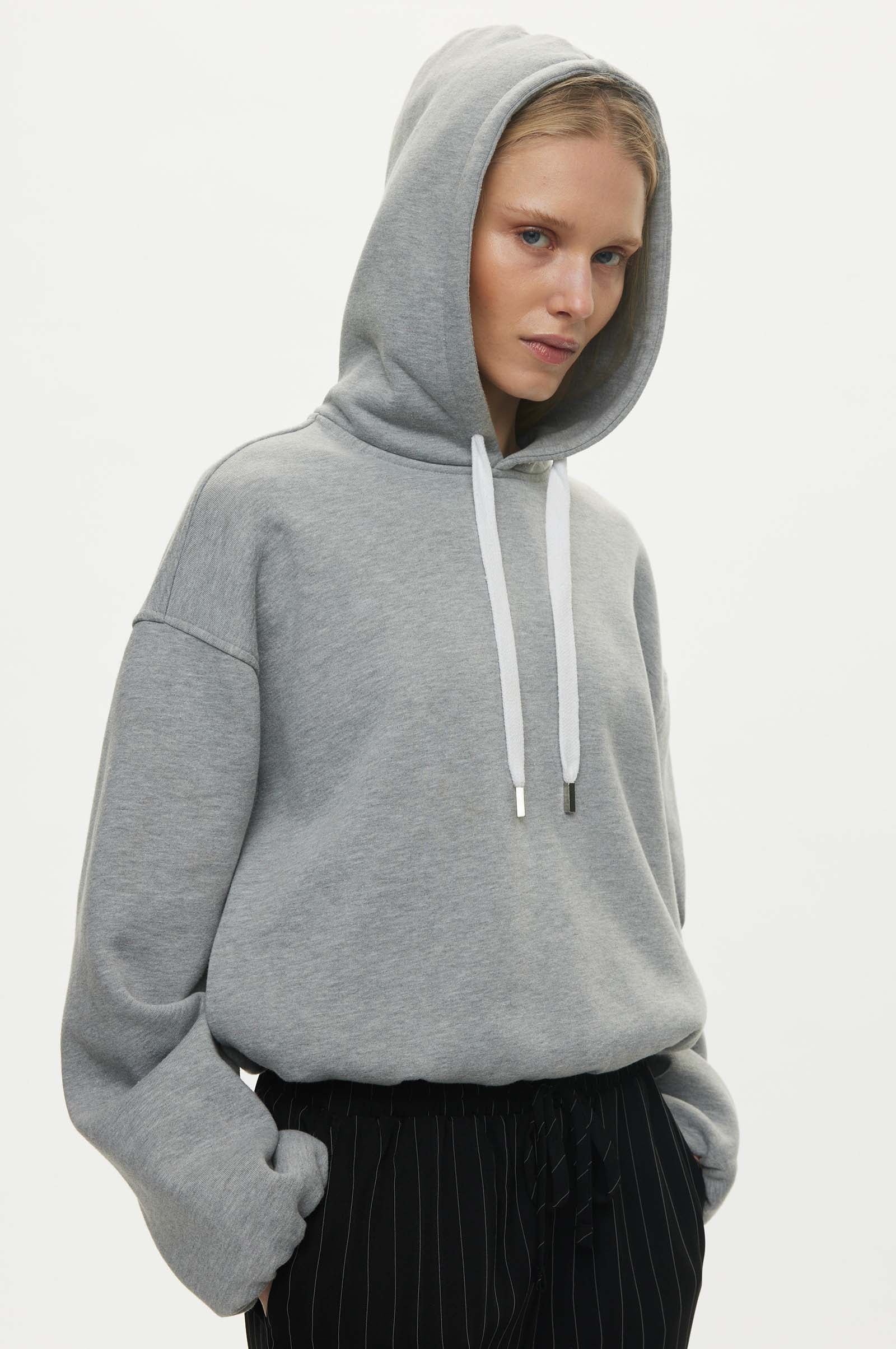 Oval Square Jamie Sweat Hood SWEATS 7002 Grey Mel