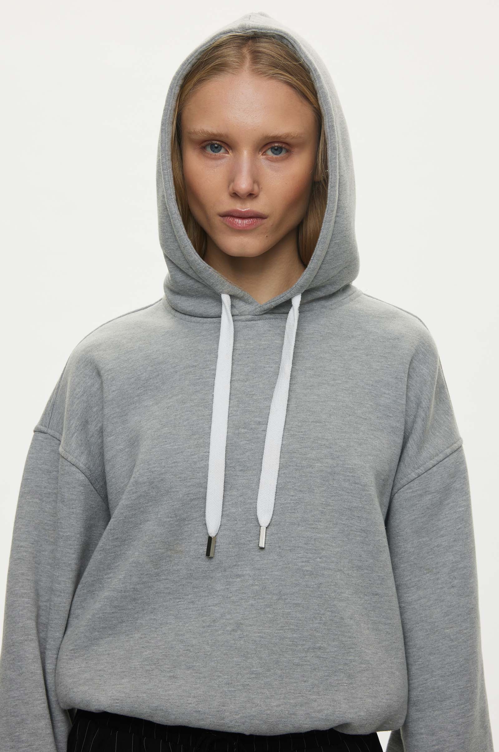 Oval Square Jamie Sweat Hood SWEATS 7002 Grey Mel
