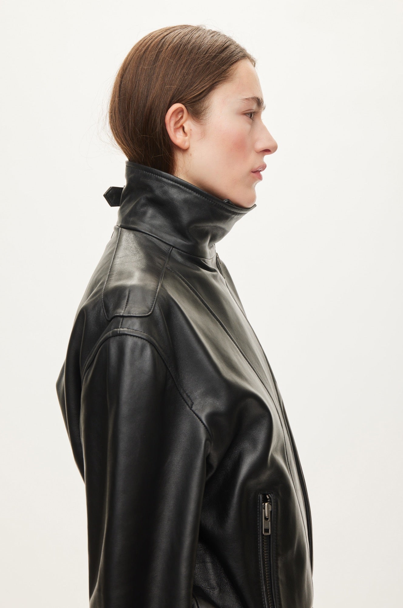 Oval Square Jelena Leather Jacket JACKETS Black