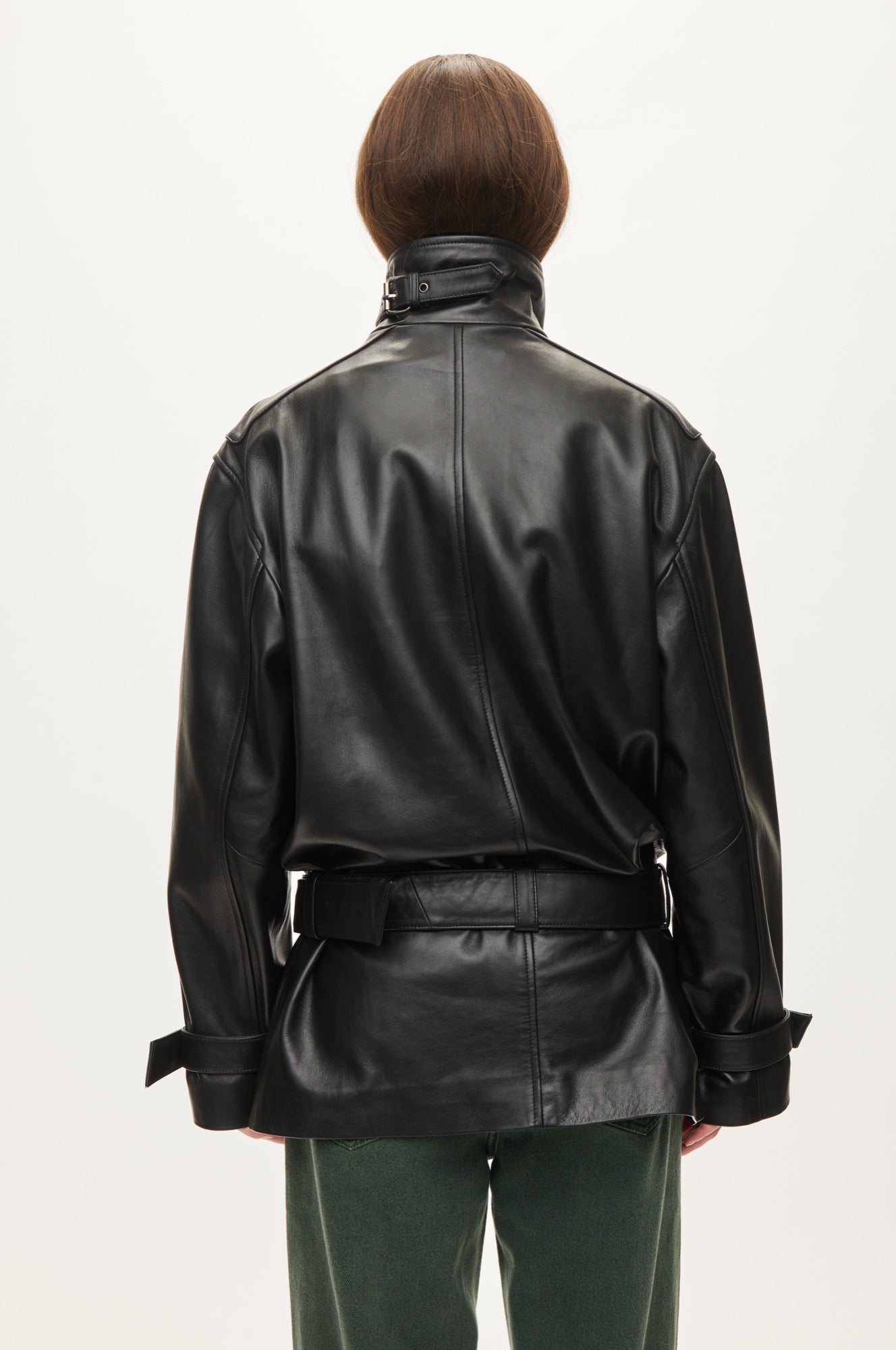 Oval Square Jelena Leather Jacket JACKETS Black