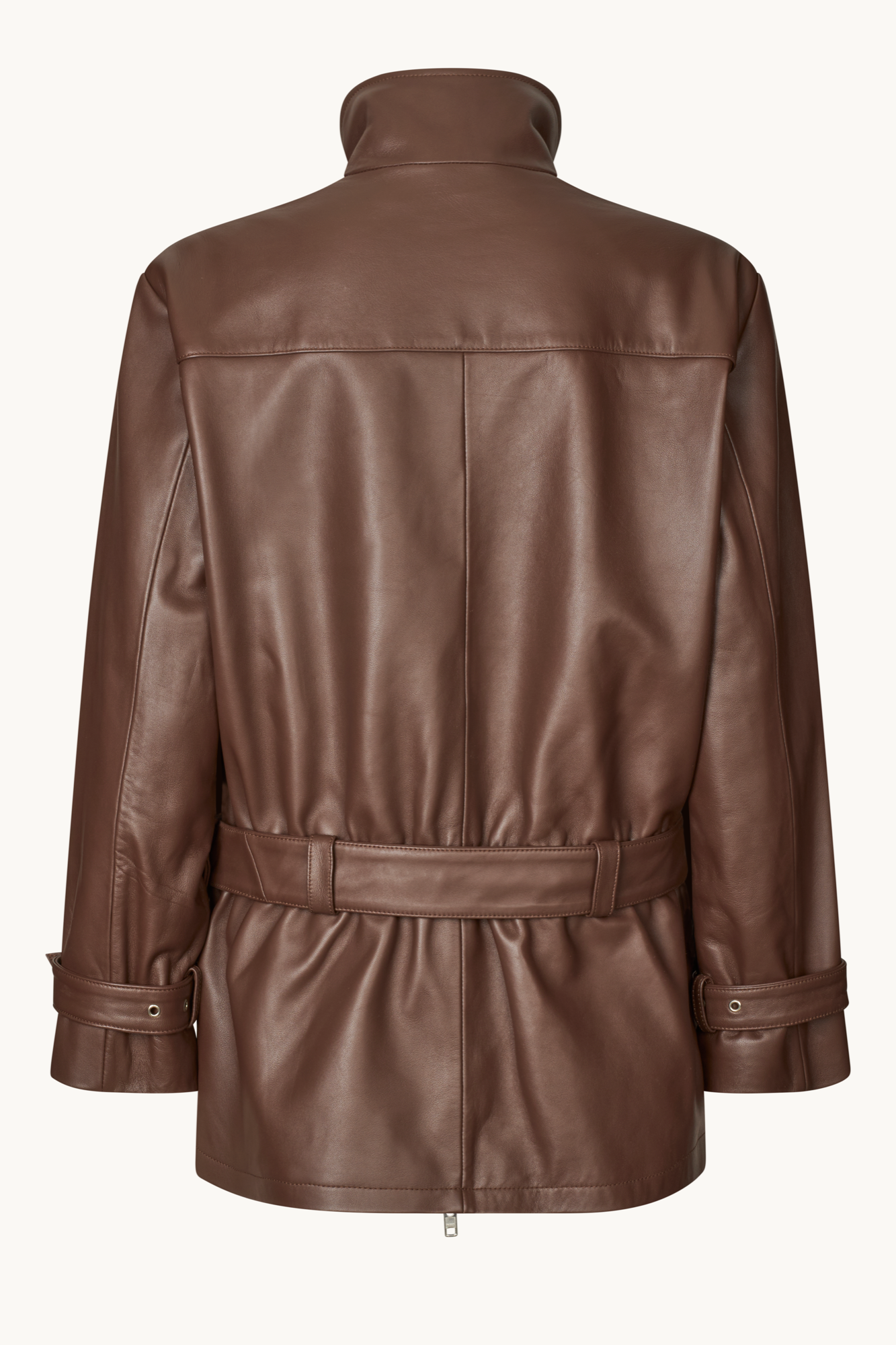 Oval Square Jenni leather jacket JACKETS Shaved chocolate