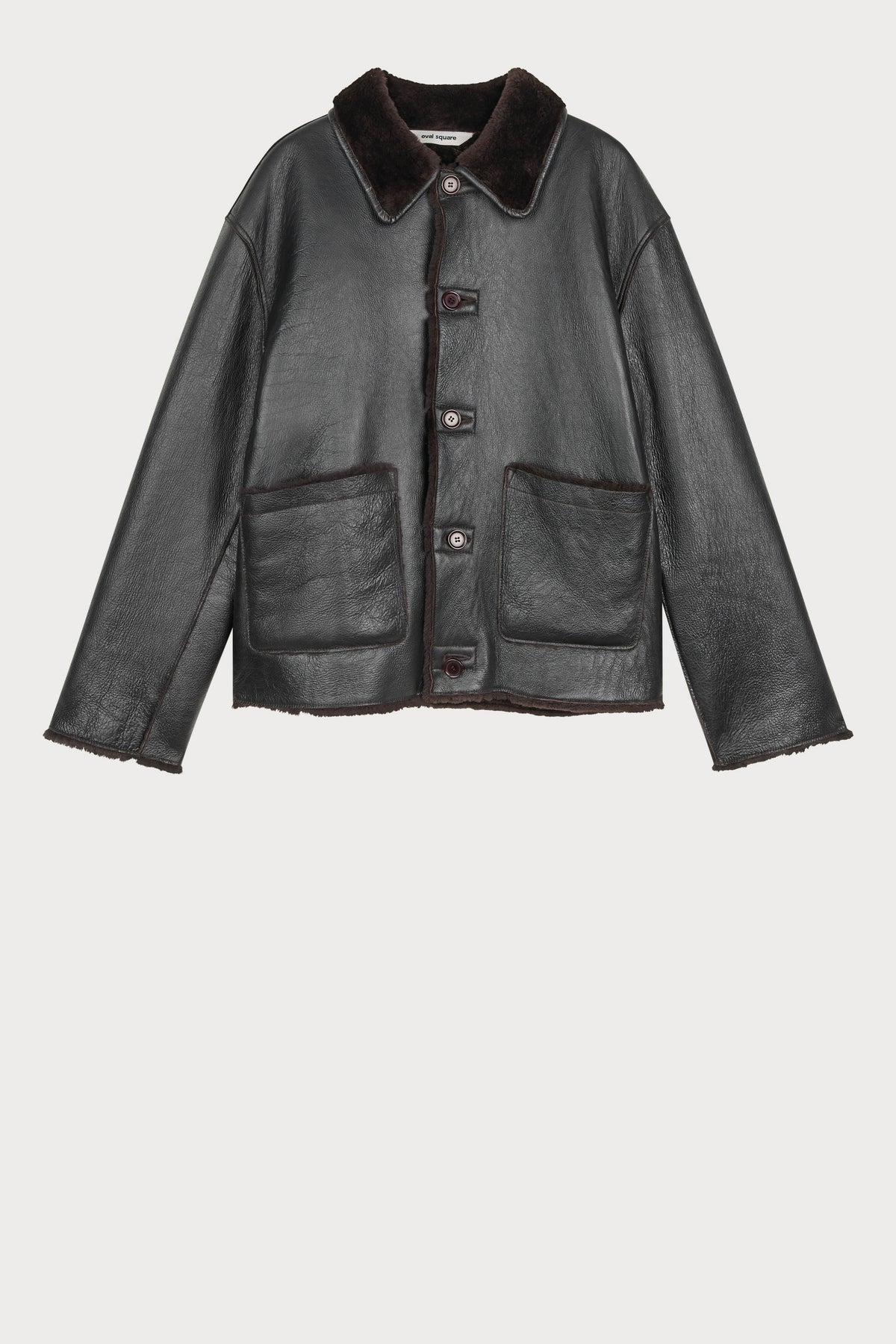 Oval Square Jet shearling jacket JACKETS Chocolate Torte