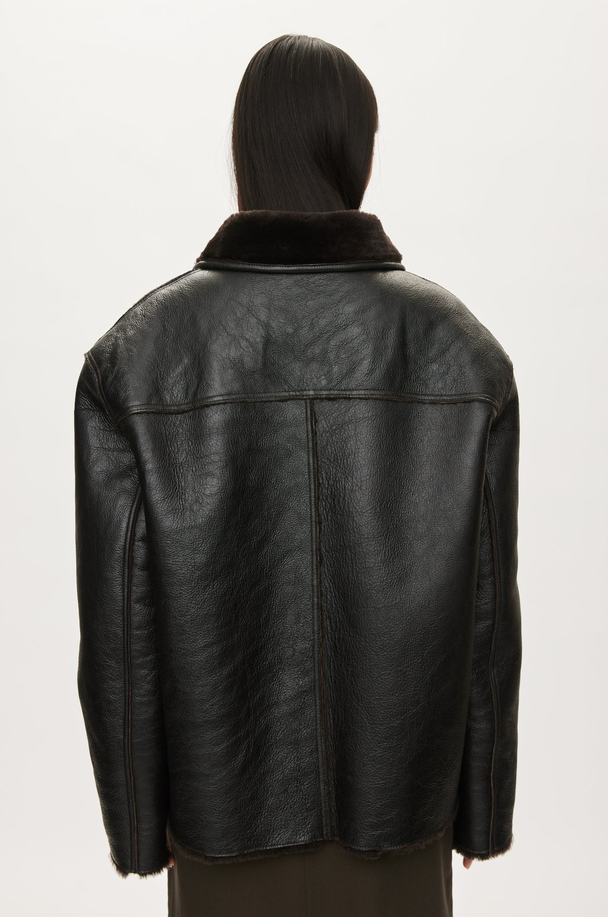 Oval Square Jet shearling jacket JACKETS Chocolate Torte
