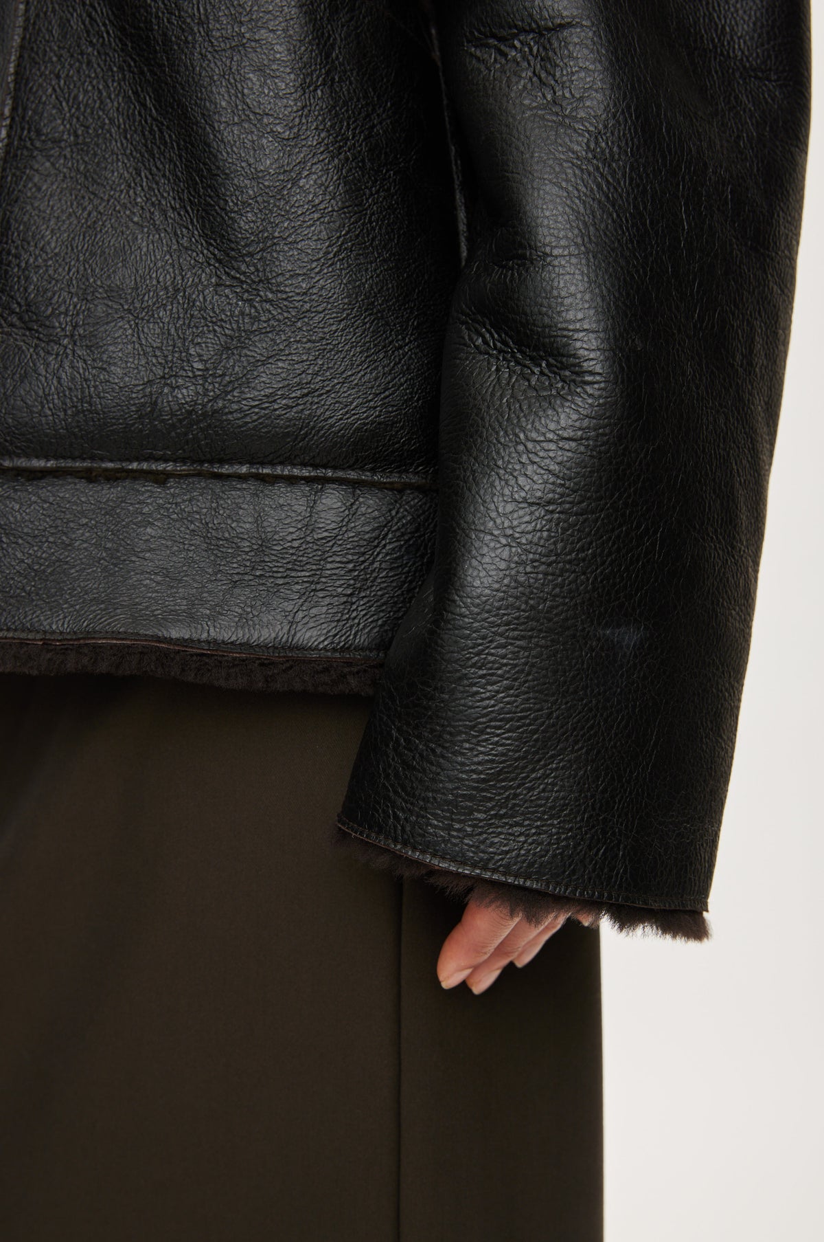 Oval Square Jet shearling jacket JACKETS Chocolate Torte