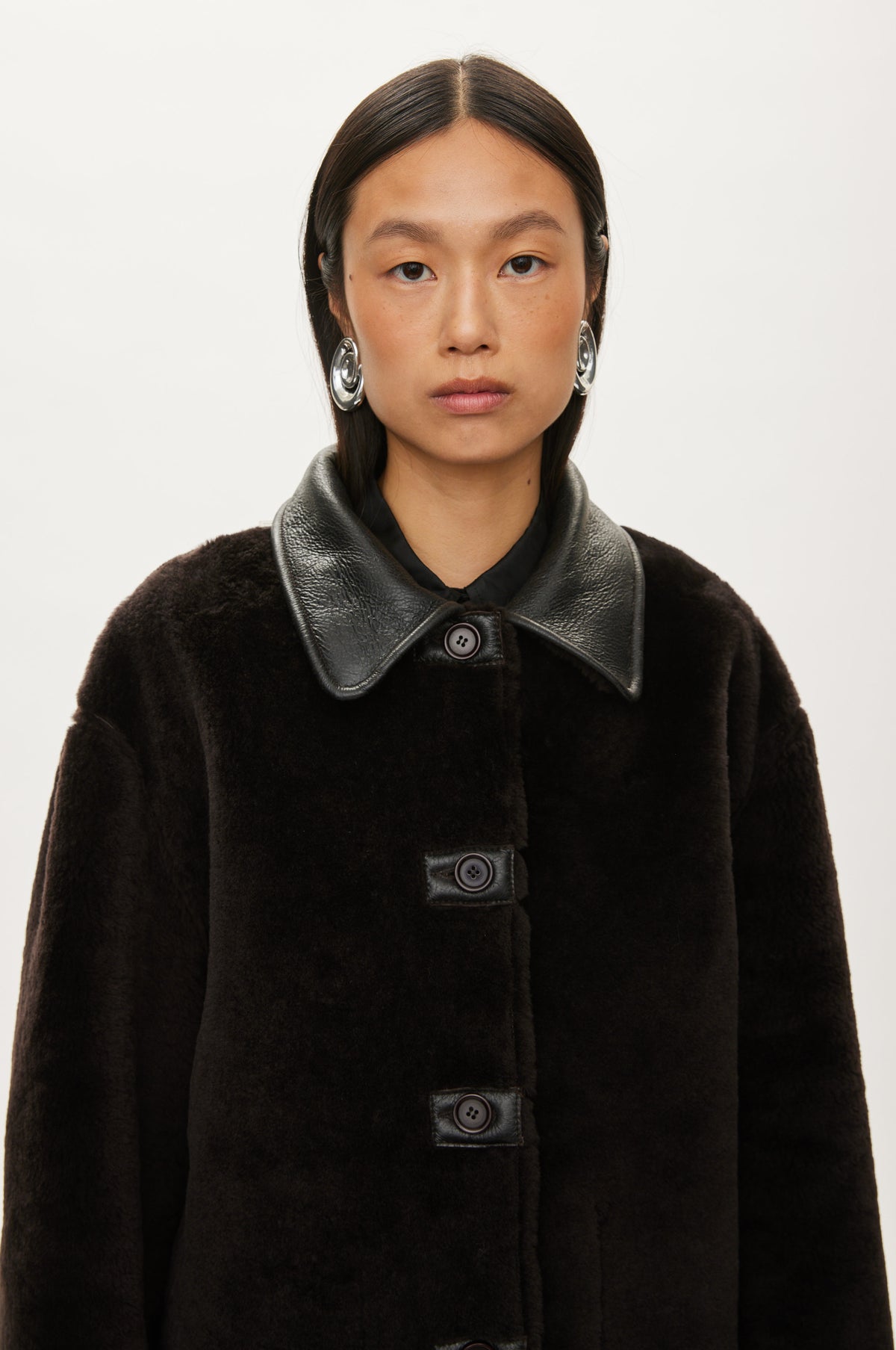 Oval Square Jet shearling jacket JACKETS Chocolate Torte