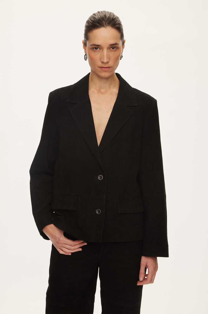Oval Square Kylie Suede Blazer BLAZERS 8001 Black