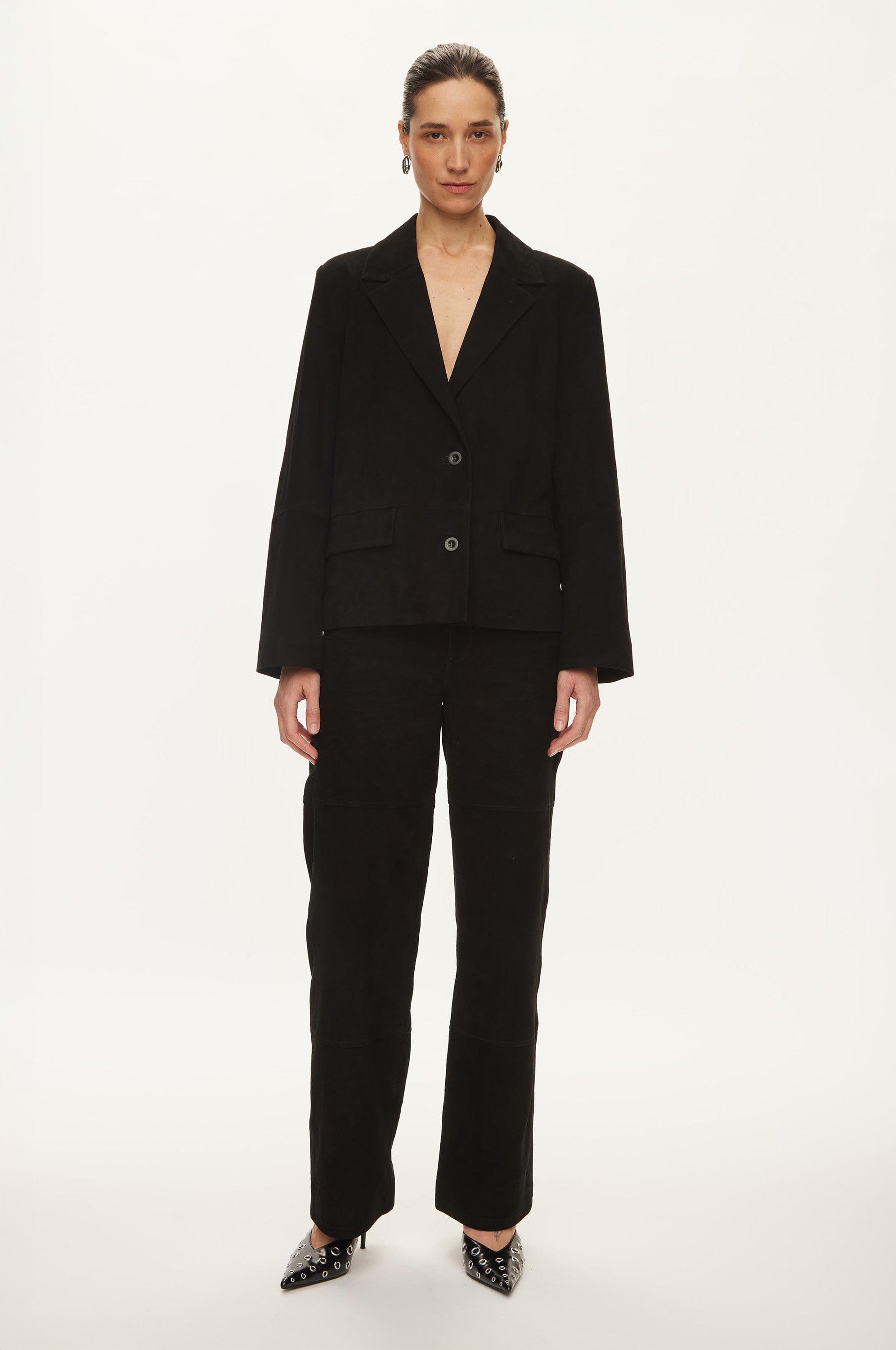 Oval Square Kylie Suede Blazer BLAZERS 8001 Black
