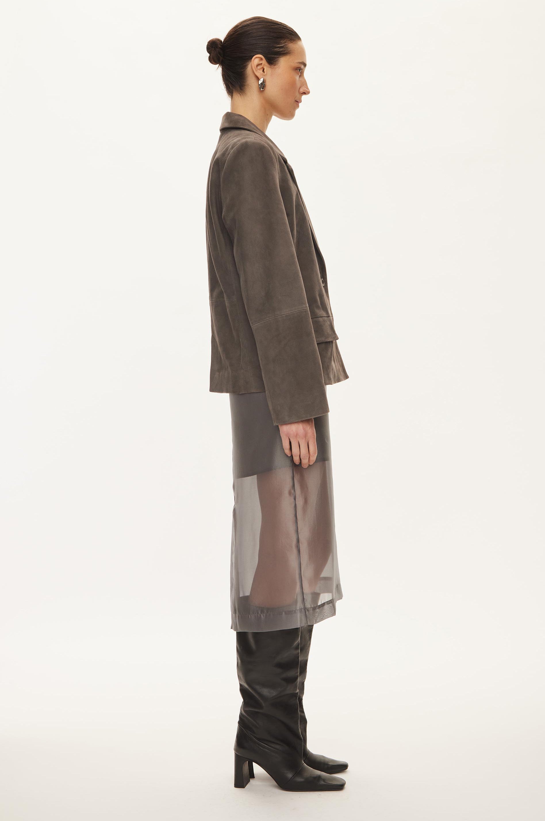Oval Square Kylie Suede Blazer BLAZERS Dark Gull Grey