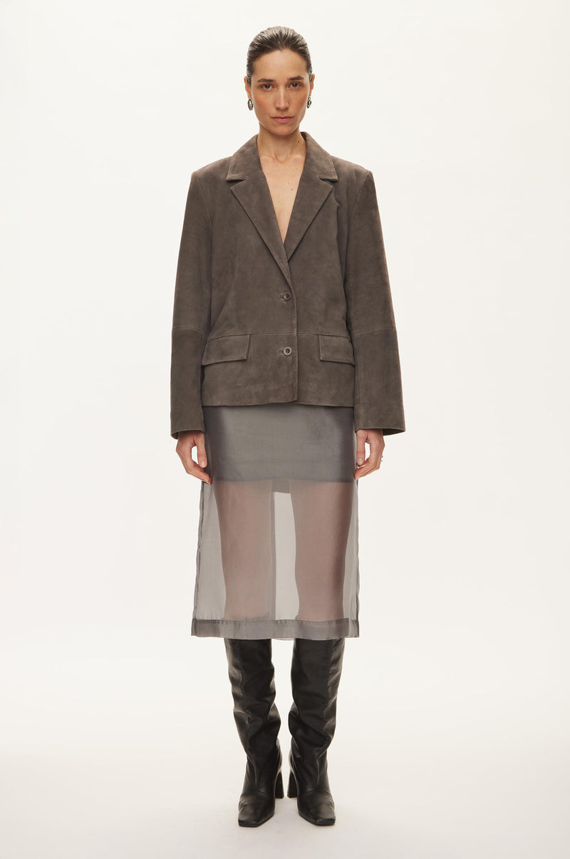 Oval Square Kylie Suede Blazer BLAZERS Dark Gull Grey