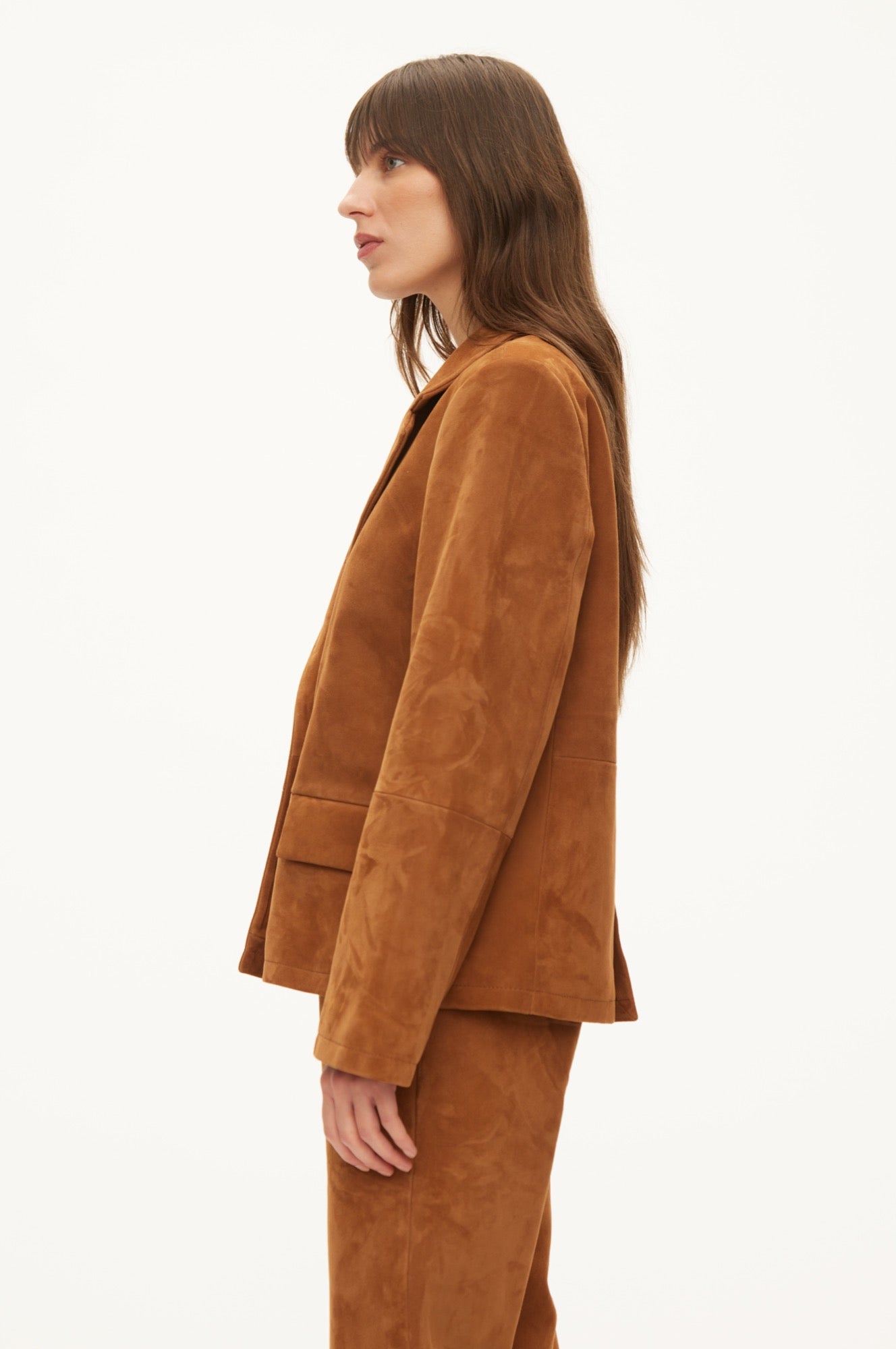 Oval Square Kylie Suede Blazer BLAZERS Tobacco brown