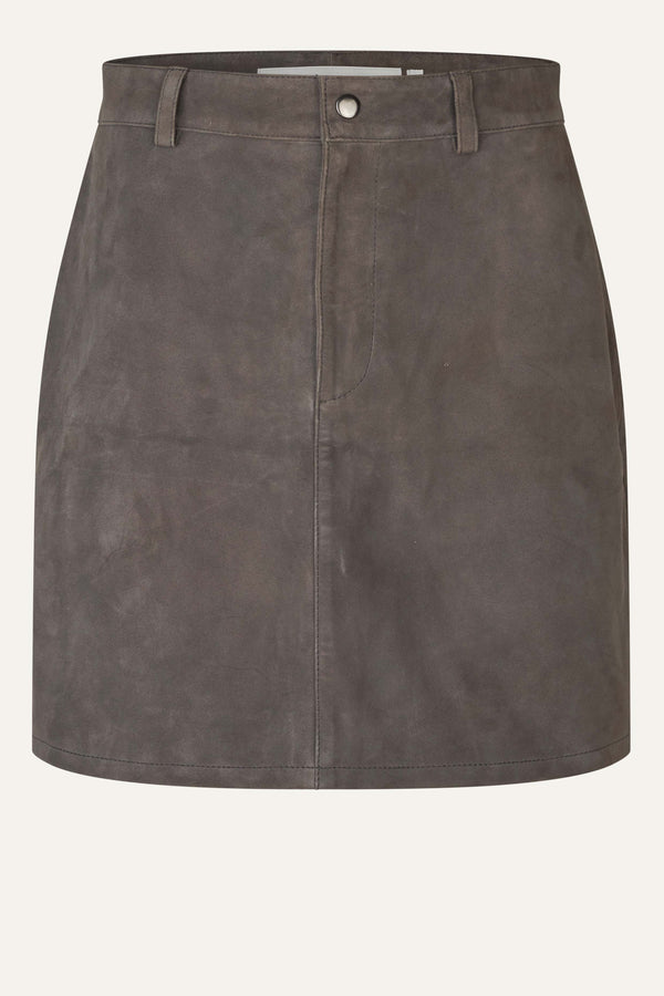 Oval Square Kylie Suede Skirt SKIRTS Dark Gull Grey