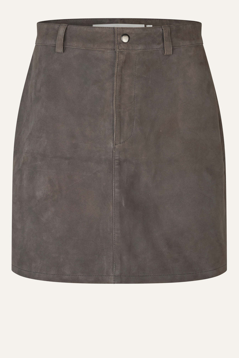Oval Square Kylie Suede Skirt SKIRTS Dark Gull Grey