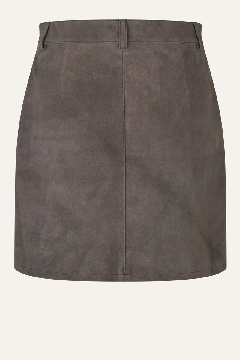 Oval Square Kylie Suede Skirt SKIRTS Dark Gull Grey