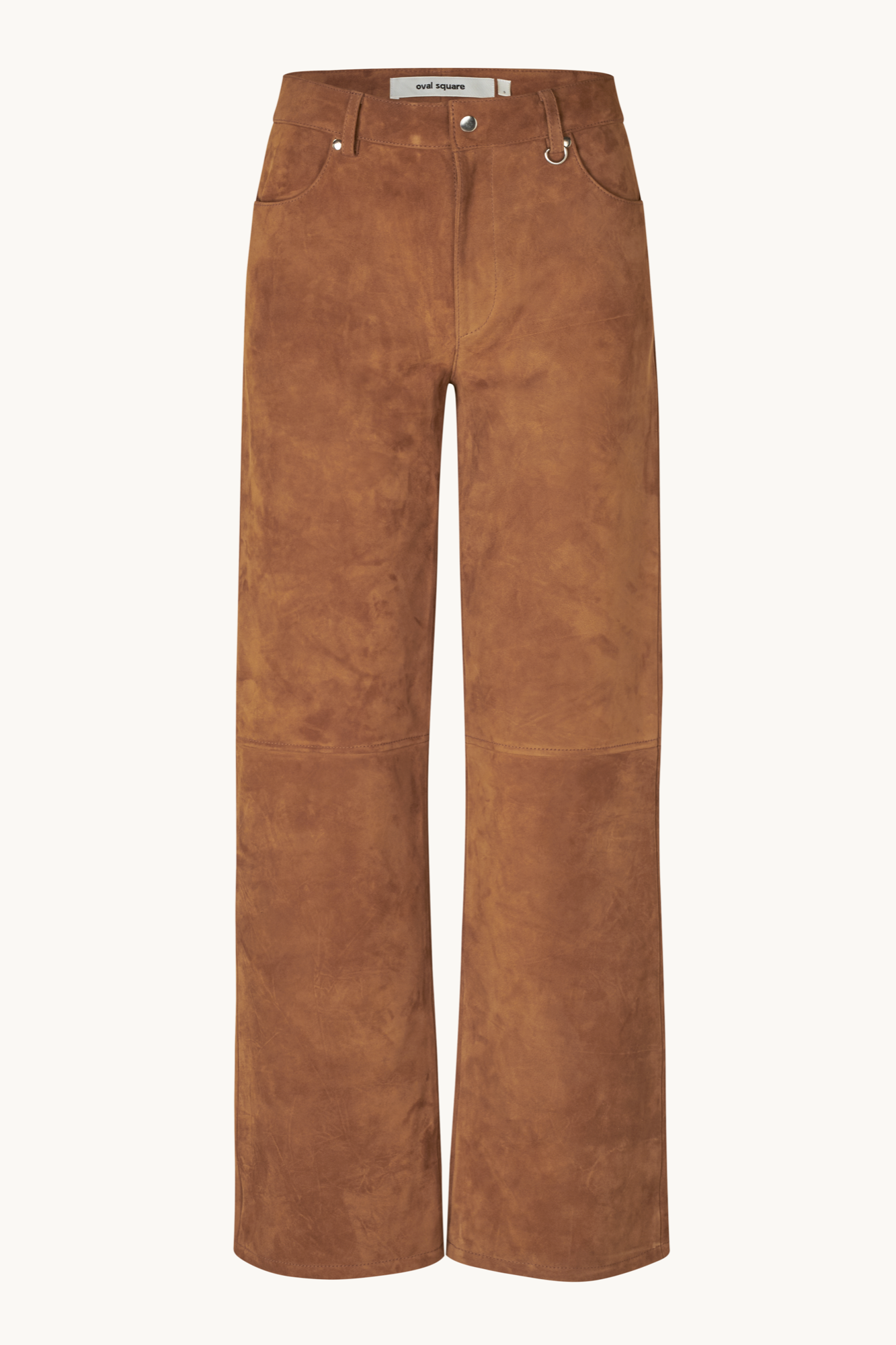 Oval Square Kylie suede trousers TROUSERS Tobacco brown