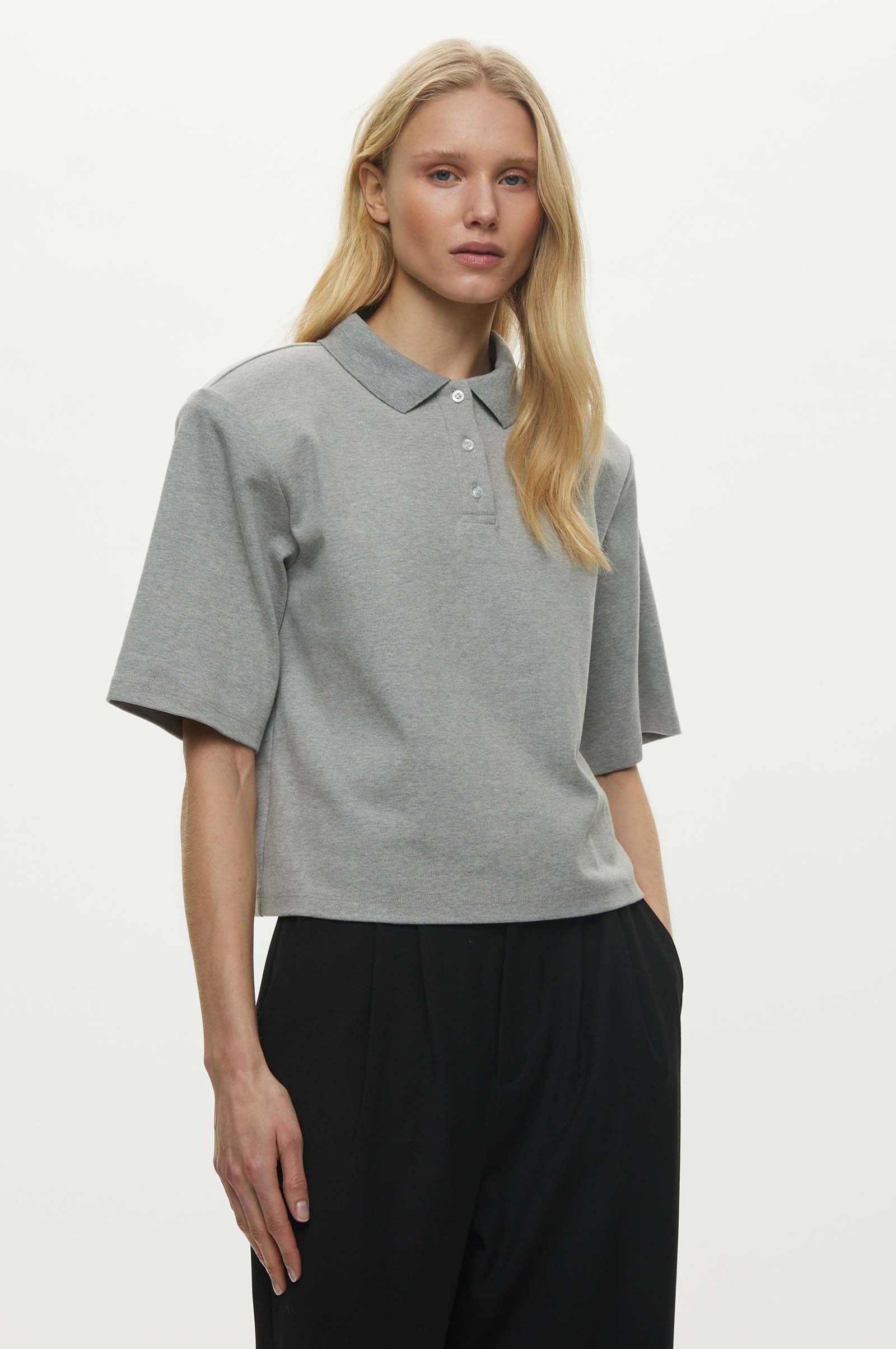 Oval Square Lana Polo TEE 7002 Grey Mel