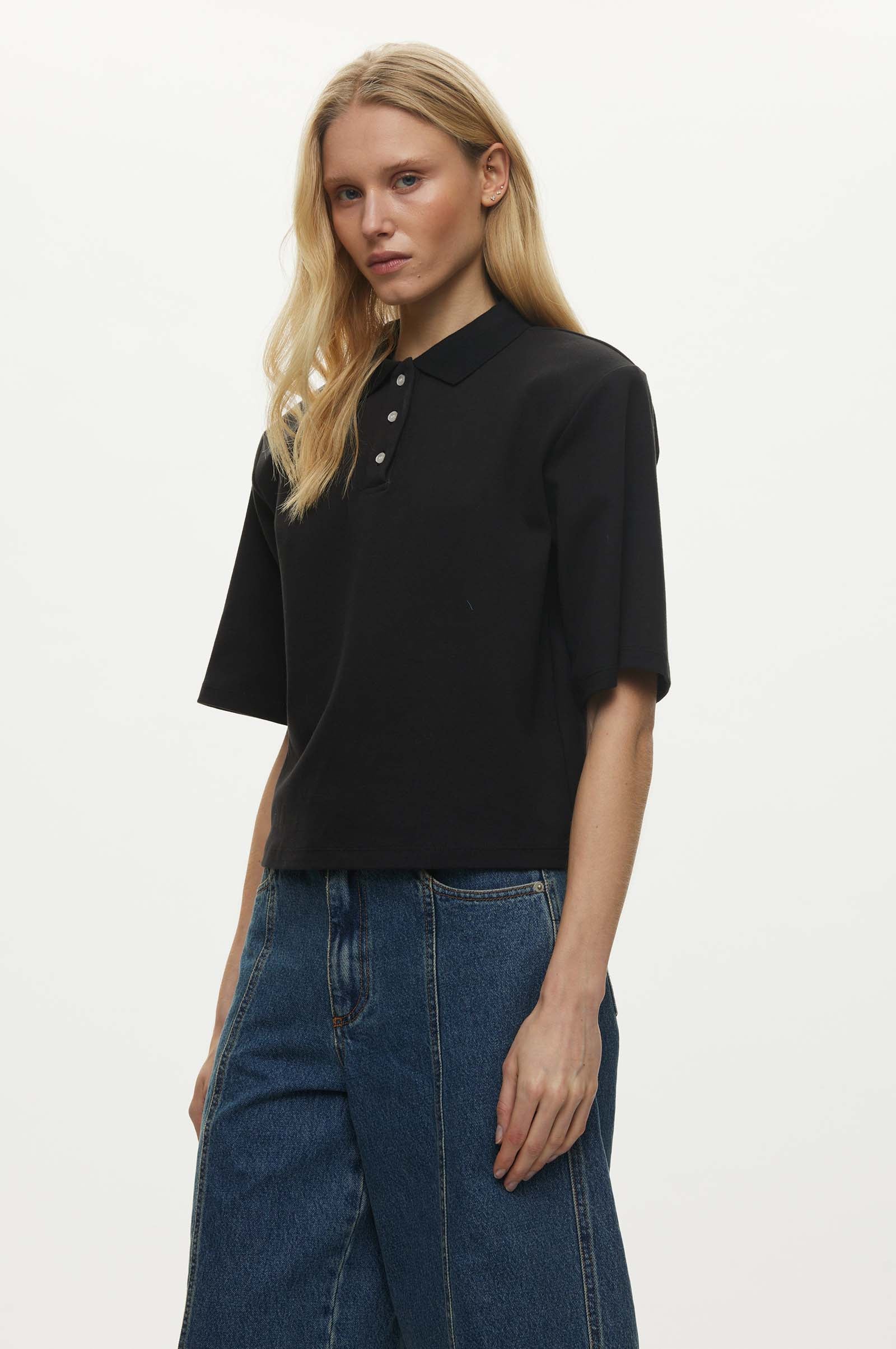 Oval Square Lana Polo TEE 8001 Black
