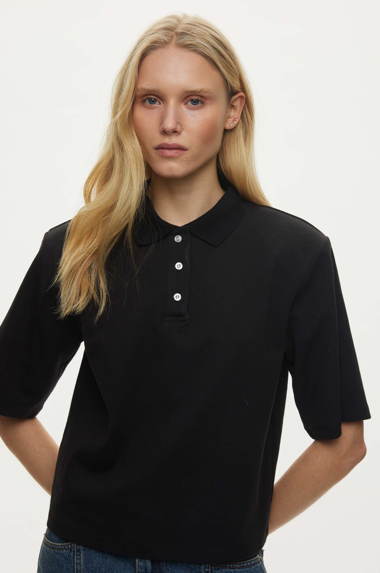 Oval Square Lana Polo TEE 8001 Black