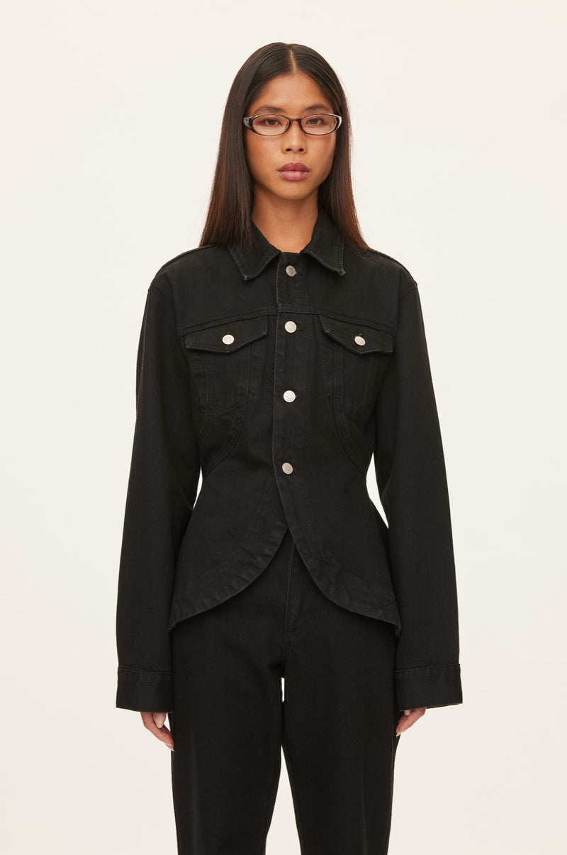 Oval Square Layla Denim Jacket JACKETS 8001 Black