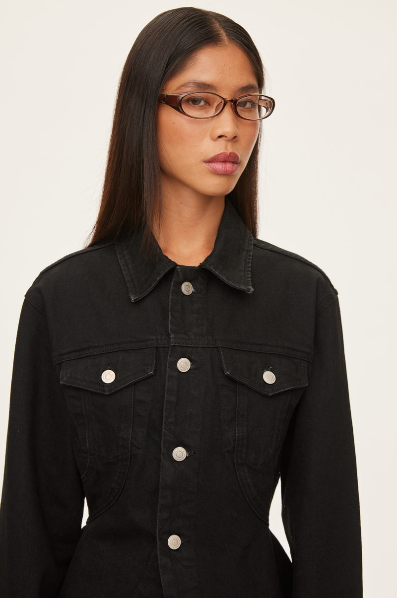Oval Square Layla Denim Jacket JACKETS 8001 Black