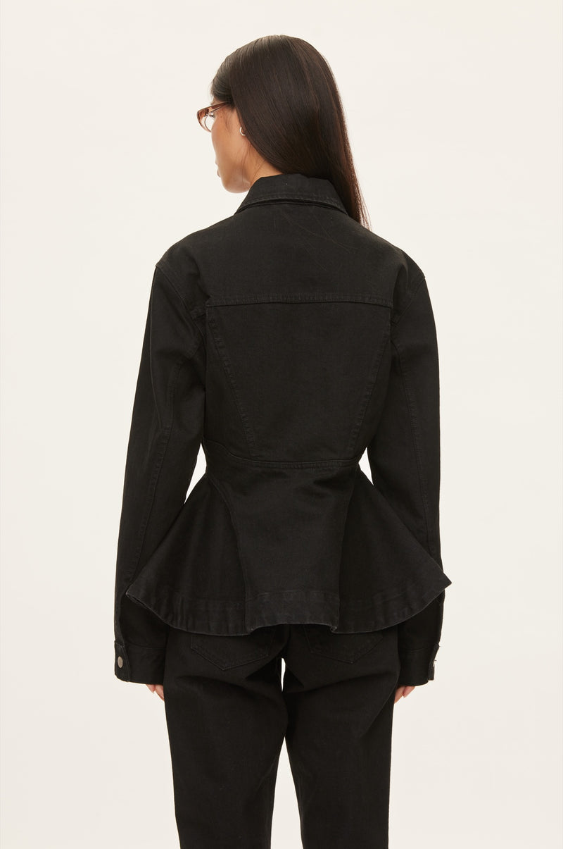 Oval Square Layla Denim Jacket JACKETS 8001 Black