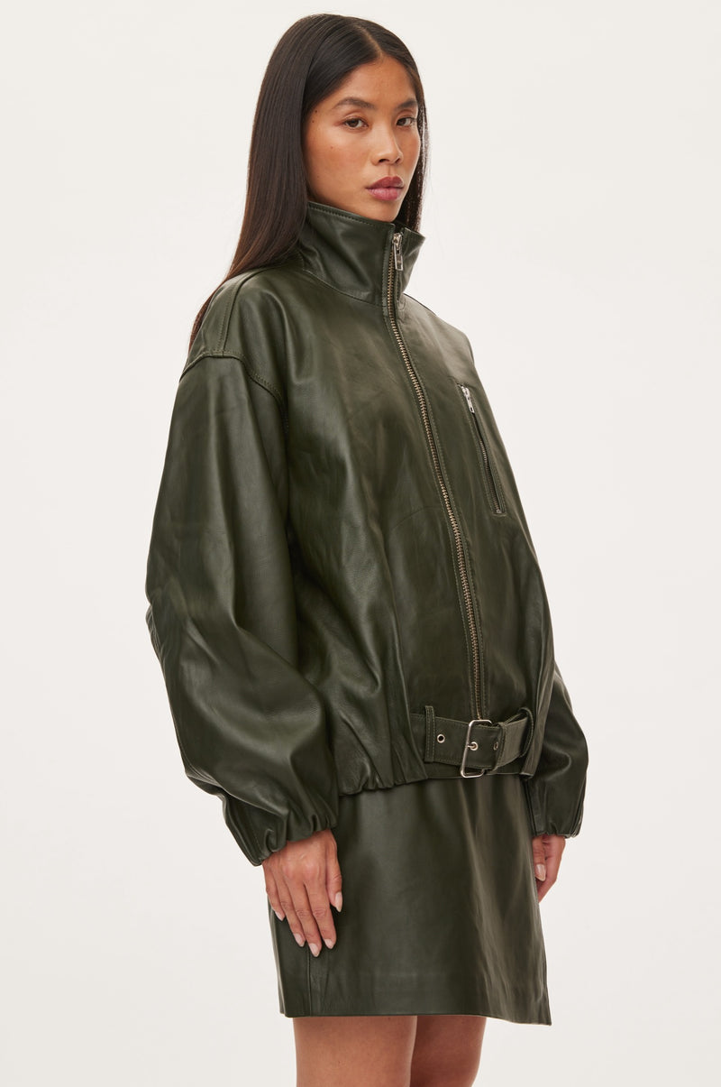 Oval Square Lenny Leather Jacket JACKETS 4021 Dark Army