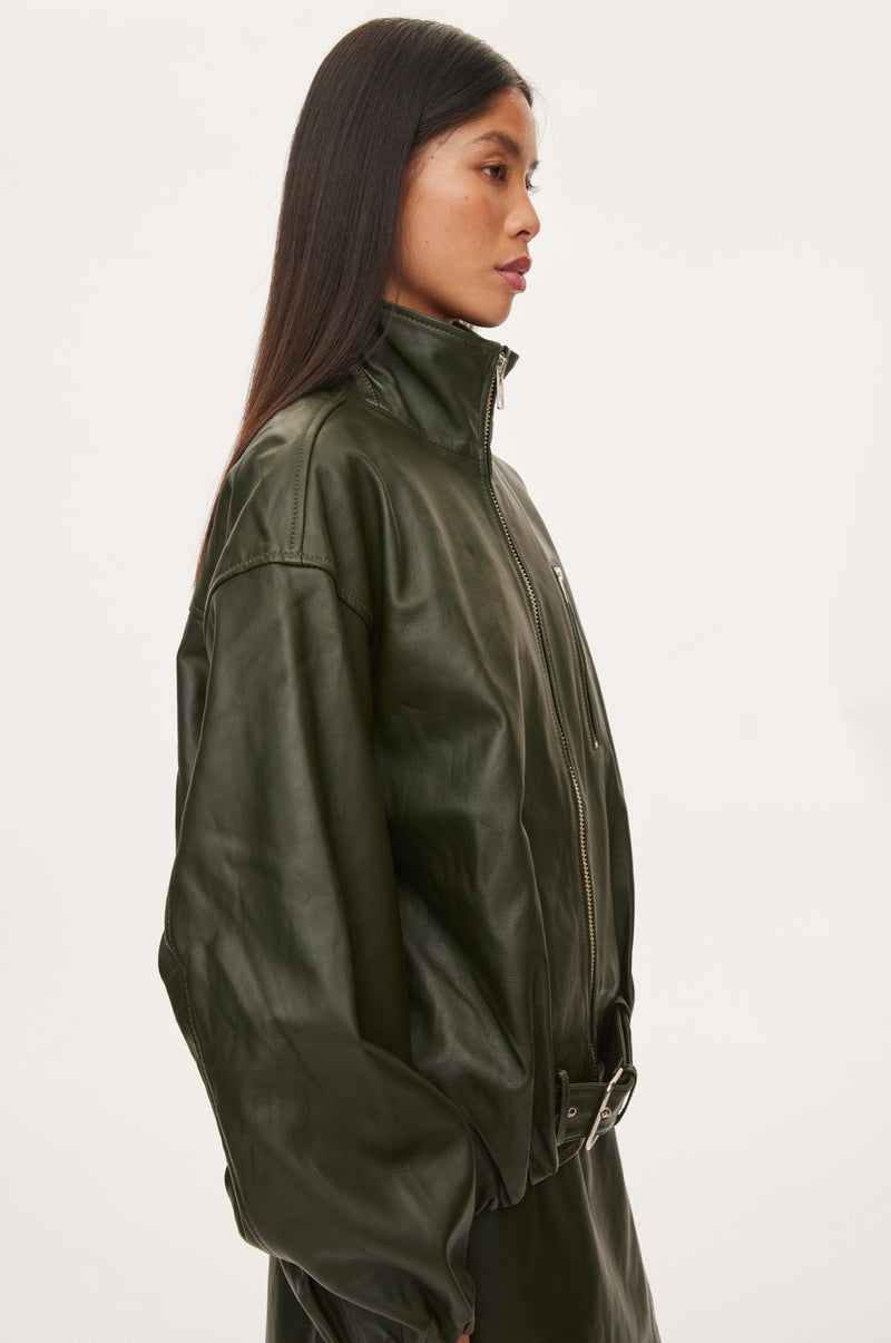 Oval Square Lenny Leather Jacket JACKETS 4021 Dark Army
