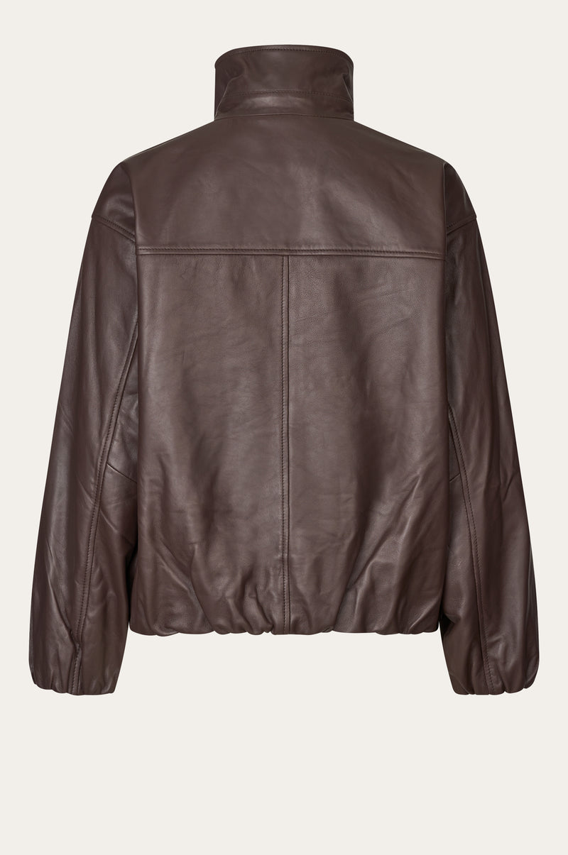 Oval Square Lenny Leather Jacket JACKETS 6024 Coffee
