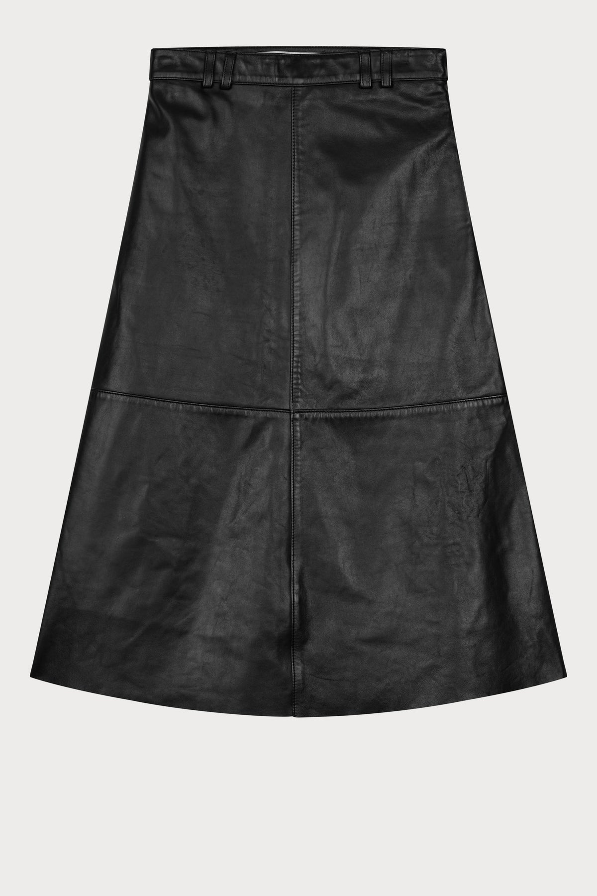 Oval Square Levi Leather skirt SKIRTS Black