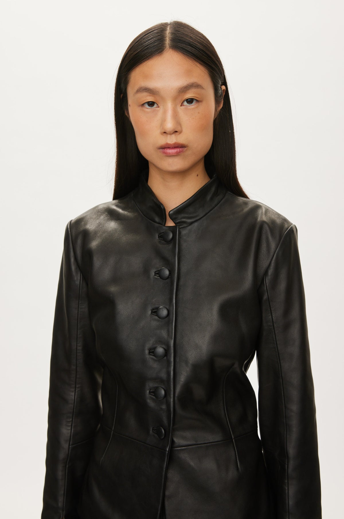Oval Square Levi leather blazer BLAZERS Black