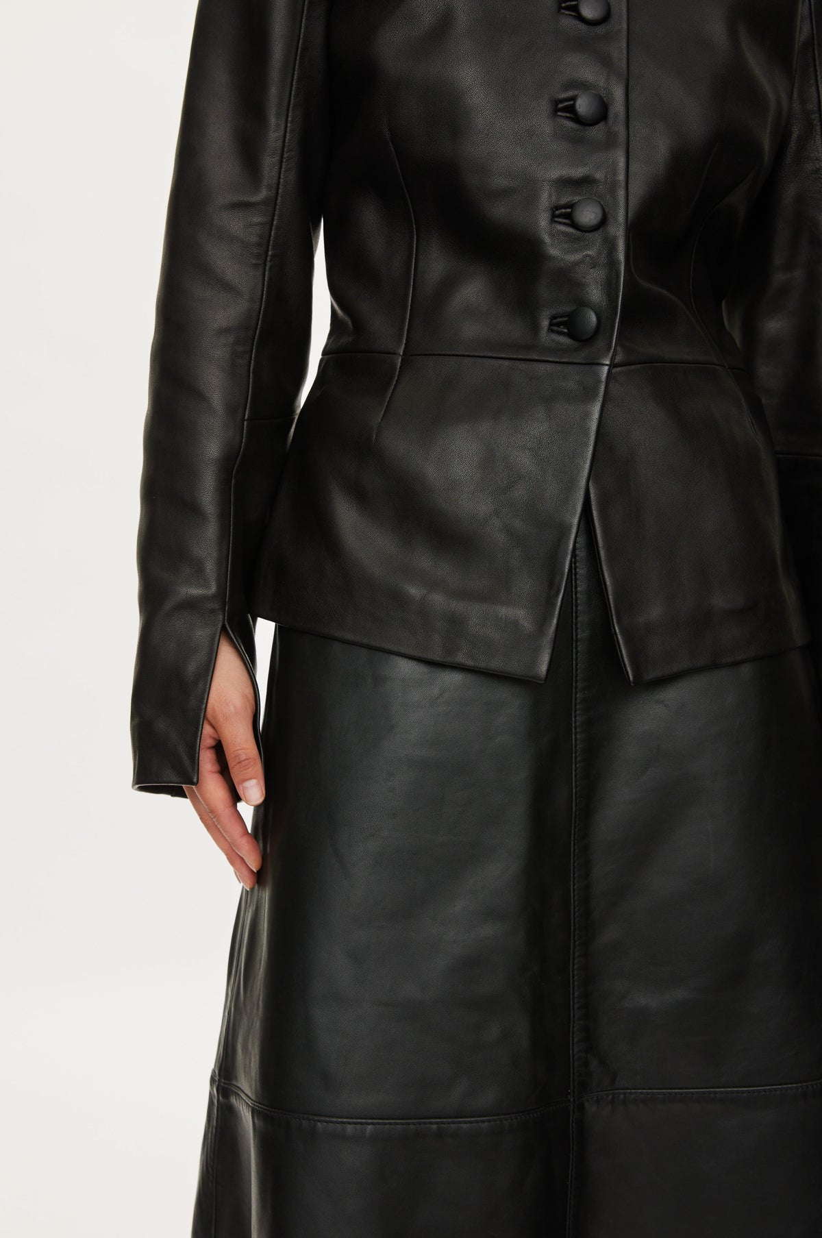Oval Square Levi leather blazer BLAZERS Black