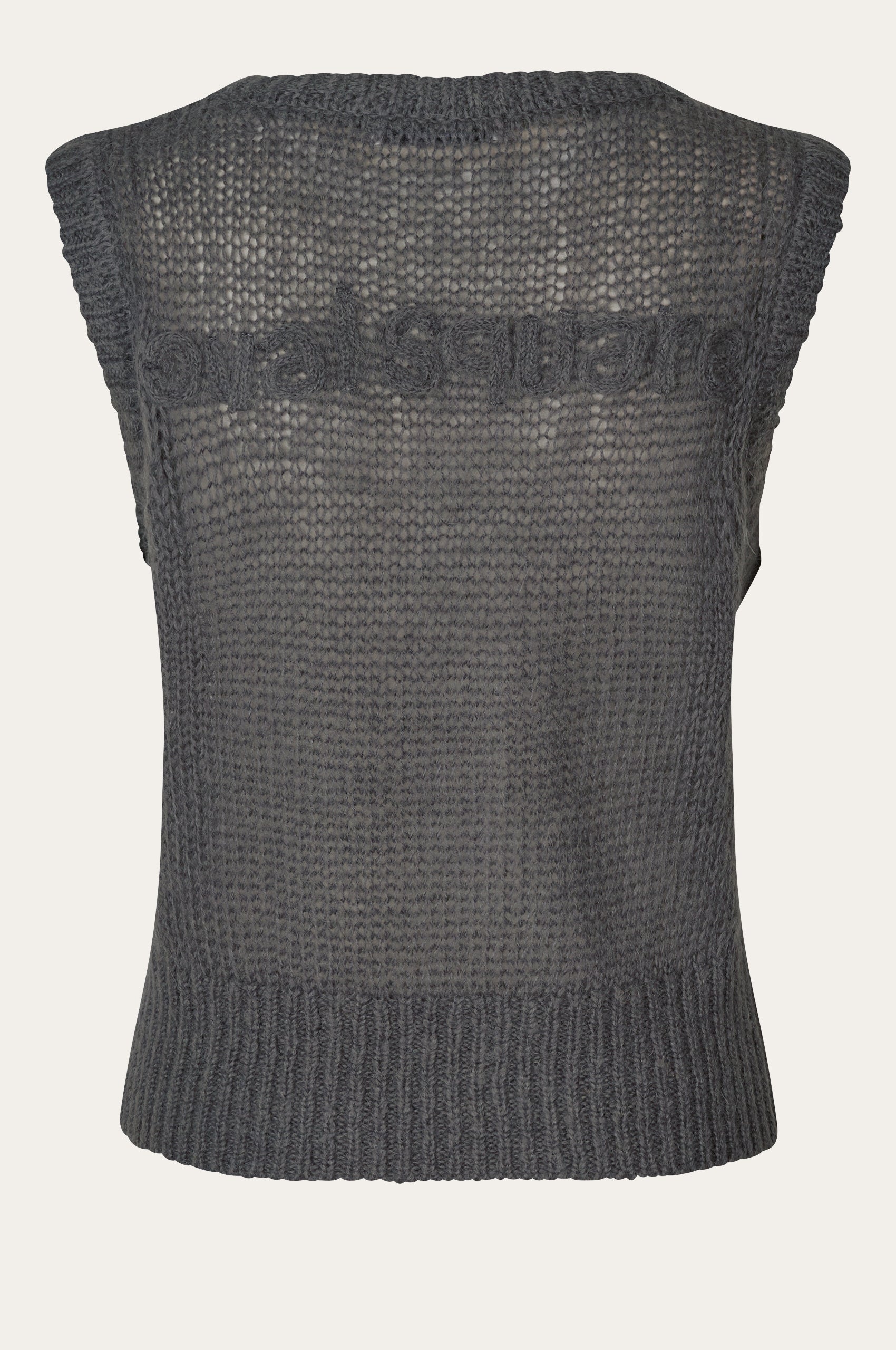 Oval Square Light Knit Vest KNITS 7004 Dark Grey Melange
