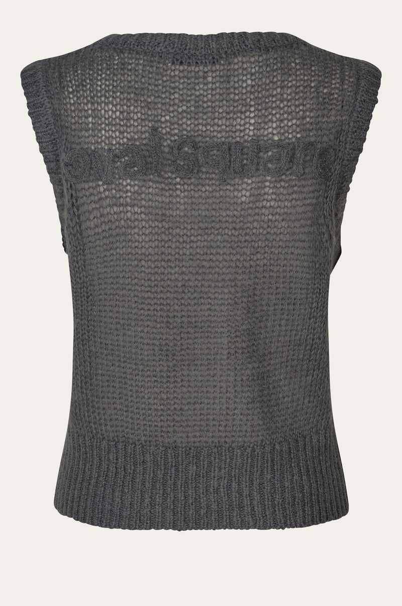 Oval Square Light Knit Vest KNITS 7004 Dark Grey Melange