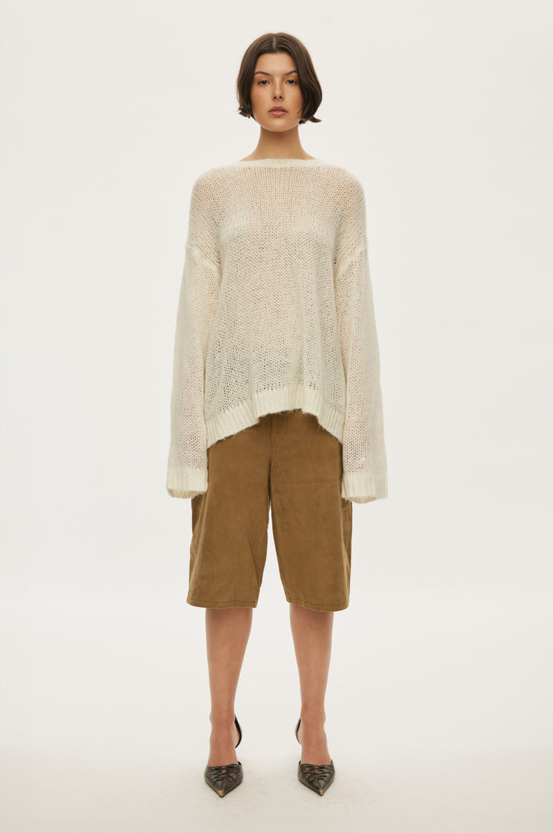 Oval Square Light Oversized Knit KNITS 1001 White